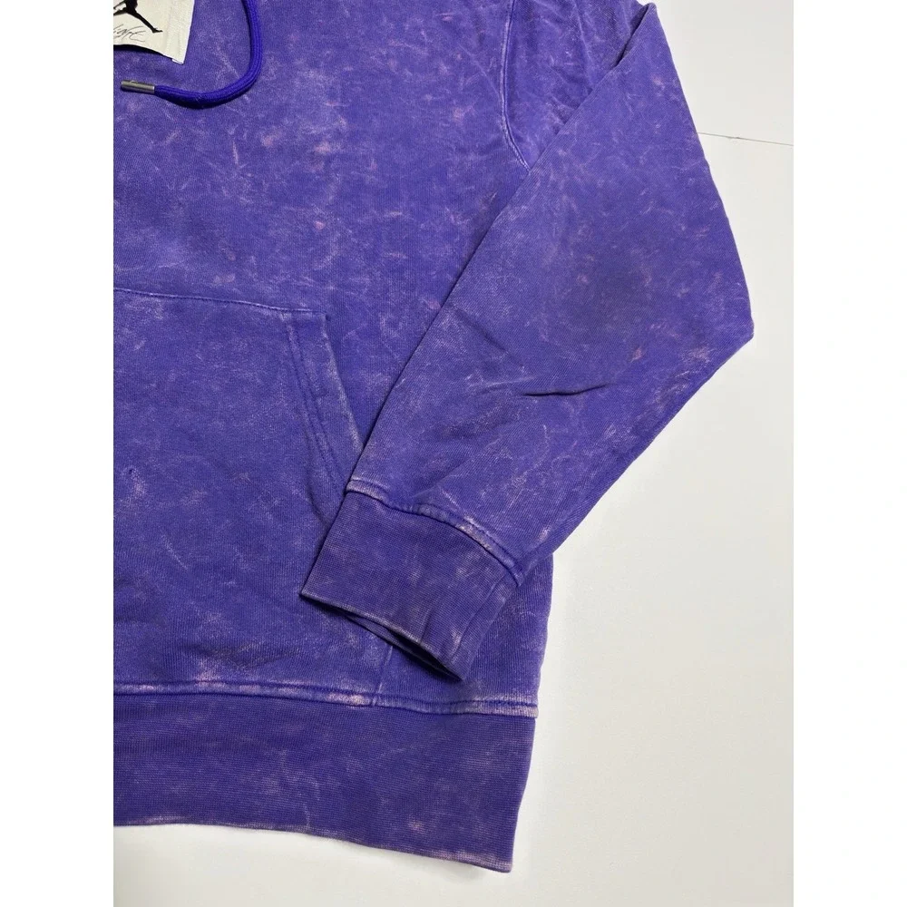 Nike Air Jordan Flight Essential Washed Fleece Hoodie Sz M Concord Purple DR3087